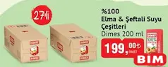 DİMES %100 ELMA & ŞEFTALİ SUYU ÇEŞİTLERİ 200 ML 27'Lİ DİMES %100 ELMA & ŞEFTALİ SUYU ÇEŞİTLERİ 200 ML 27'Lİ